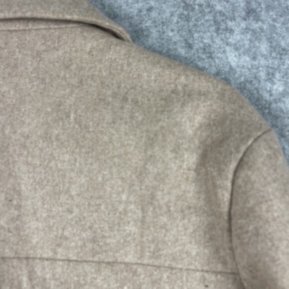 J Crew Melton Peacoat Jacket Womens 4T Beige Double Breasted Italian Wool Preppy - Picture 13 of 14